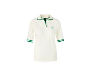 Marc Cain Sports - Poloshirt im Ripp-Design off-white - Gr. - 34