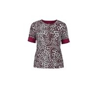 Marc Cain Damen T-Shirt mit Leo-Print, mehrfarbig, Gr. 42