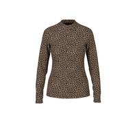 Marc Cain Sports - Tailliertes Langarmshirt - Leo-Print milk coffee - Gr. - 42