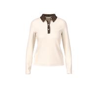 Marc Cain Sports - Unifarbenes Poloshirt mit Leodetails bright ecru - Gr. - 42