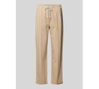 Marc Cain Straight Fit Stoffhose mit Ziernähten in Sand, Größe 42