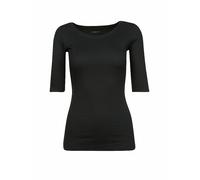 Marc Cain Essentials - Rundhals-Shirt mit halben Ärmeln black - Gr. - 42