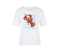 Marc Cain Damen T-Shirt aus Baumwolle, weiss, Gr. 34