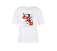 Marc Cain Damen T-Shirt aus Baumwolle, weiss, Gr. 38