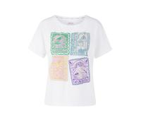 Marc Cain Damen T-Shirt aus Baumwolle, weiss, Gr. 38