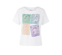 Marc Cain Damen T-Shirt aus Baumwolle, weiss, Gr. 40