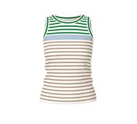 Marc Cain Slim Fit Top mit Rundhalsausschnitt in Sand, Größe 36