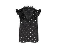 Marc Cain Blusentop mit V-Ausschnitt und Spitze in Black, Größe 38
