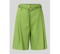 Marc Cain Wide Fit Shorts aus Leinen-Mix mit Viskose-Anteil in Grass, Größe 38