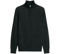 Troyer MARC O'POLO "aus Bio-Baumwoll-Schurwoll-Mix", Herren, Gr. S, schwarz, Obermaterial: 68% Baumwolle, 17% Schurwolle, 8% Polyamid, 7% Polyester, unifarben, Pullover Troyer (56633353-S) schwarz