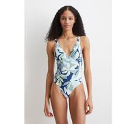 Badeanzug MARC O'POLO "Multi Floral", Damen, Gr. L, N-Gr, floral print, Polyamid, Elasthan, geblümt, casual, Badeanzüge, Triangle-Cups, florales Muster, herausnehmbare Soft-Cups (76061711-L) floral pr