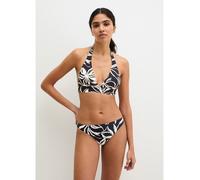 Bandeau-Bikini-Top MARC O'POLO "Abstract Floral AOP", Damen, Gr. L, N-Gr, schwarz, weiß cotton print, Obermaterial: 84% Polyamid, 16% Elasthan, Bikini-Oberteile (23435832-L) schwarz, weiß cotton print