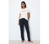 Marc O'Polo Damen Pyjamahose Mix&Match Long Pants – 100% Baumwolle, elastischer Bund – Navy M