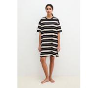 Nachthemd MARC O'POLO "Mix N Match Cotton", Damen, Gr. L, N-Gr, french oak stripe, Single Jersey, Obermaterial: 100% Baumwolle, bequem kniefrei, Rundhals, Kleider Nachthemd, mit kurzen Ärmeln und Rund
