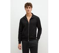 Sweatjacke MARC O'POLO "Mix N Match Interlock", Herren, Gr. M (50), schwarz, Interlock, Obermaterial: 97% Baumwolle, 3% Elasthan, Basic hüftlang, ohne Ausschnitt, angesetztes Bündchen, Sweatjacken Swe