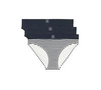 Marc O Polo Damen Slips, 3er Pack - Brief, Logobund, Organic Cotton Stretch Dunkelblau L