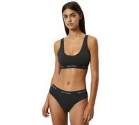 Marc O'Polo Damen Slip 3er-Pack - Elastischer Logo-Bund - Schwarz M