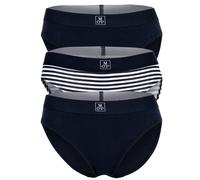 Marc O Polo Damen Slips, 3er Pack - Brief, Logobund, Organic Cotton Stretch Dunkelblau S