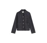 Jeansjacke MARC O'POLO "aus Baumwolle-Leinen-Mix", Damen, Gr. S, rinsed cotton linen wash, Obermaterial: 63% Baumwolle, 37% Leinen, unifarben, casual, regular fit, Langarm ohne Bündchen, Jacken (47093