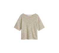 Strickpullover MARC O'POLO "aus Leinen-Baumwolle-Mix", Damen, Gr. S, beige (linen beige), Obermaterial: 52% Baumwolle, 48% Leinen, unifarben, U-Boot-Ausschnitt, Pullover Strickpullover (50497966-S) li