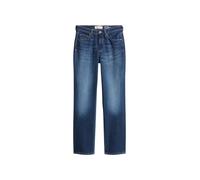 Straight-Jeans MARC O'POLO "aus Bio-Baumwolle-Stretch", Damen, Gr. 32, Länge 34, blau (dunkelblau), Obermaterial: 72% Baumwolle, 27% Lyocell, 1% Elasthan, unifarben, knöchellang, Jeans Straight-Jeans