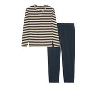 Marc O´Polo Herren Pyjama Mix & Match Cotton - Beige/Weiss/Blau - Größe L