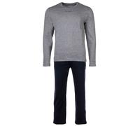 Marc O Polo Herren Schlafanzug - 2-tlg. Set, lang, Rundhalsausschnitt, Organic Cotton Grau/Dunkelblau L