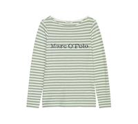 Langarmshirt MARC O'POLO "aus Organic Cotton", Damen, Gr. M, grün, Obermaterial: 100% Baumwolle, gestreift, Basic, regular fit, U-Boot-Ausschnitt, Langarm normaler Saum, Shirts (88589368-M) grün