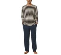 Marc O’Polo Marc O Polo Men Long Pyjama Set Beige/Marine Baumwolle Medium Herren