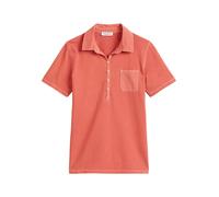 Poloshirt MARC O'POLO "mit Material-Mix-Details", Damen, Gr. S, rot (burnt rot), Obermaterial: 100% Baumwolle, unifarben, casual, slim fit, Kurzarm normaler Saum, Shirts (31849313-S) burnt rot