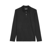 Langarm-Poloshirt MARC O'POLO "aus schwerem Bio-Baumwoll-Jersey" Gr. L, schwarz Herren Shirts (34856744-L) schwarz