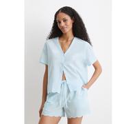 Marc O´Polo Pyjama-Shorts in Hellblau - Größe L | Damen Loungewear