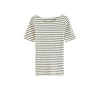 T-Shirt MARC O'POLO "aus Organic Cotton-Jersey", Damen, Gr. XS, medium grün, Obermaterial: 100% Baumwolle, gestreift, Basic, regular fit, U-Boot-Ausschnitt, normaler Saum, Shirts T-Shirt (28452301-XS)