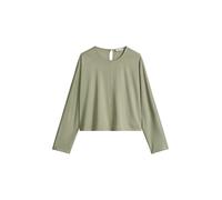 Langarmshirt MARC O'POLO "aus LENZING™ ECOVERO™", Damen, Gr. XS, fresh sage, Obermaterial: 68% Viskose, 32% Polyester, unifarben, regular fit, Rundhals, Shirts Langarmshirt (20878318-XS) fresh sage
