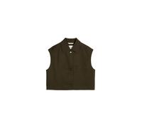 Anzugweste MARC O'POLO "aus Baumwoll-Twill-Stretch", Damen, Gr. 36, mossy earth, Obermaterial: 97% Baumwolle, 3% Elasthan, unifarben, regular fit, Westen Anzugweste (72572331-36) mossy earth