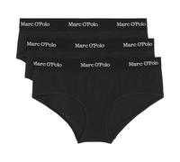 Marc O'Polo Damen Slip Essentials 3er-Pack, Logobund, Bio-Baumwolle Stretch, Gr. S, Schwarz