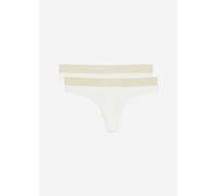 Marc O´Polo Women's Iconic Rib 2-Pack Thong Panties, White, Extra Small