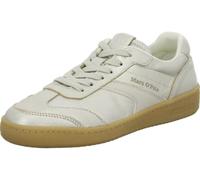 Sneaker MARC O'POLO "aus edlem Rindleder", Damen, Gr. 41, silber (dunkelsilberfarben), Obermaterial: 100% Leder (Rind), unifarben, Schuhe (40071919-41) dunkelsilberfarben