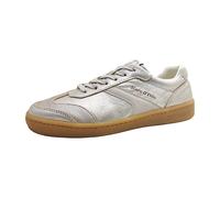 Sneaker MARC O'POLO "aus edlem Rindleder", Damen, Gr. 40, silber (dunkelsilberfarben), Obermaterial: 100% Leder (Rind), unifarben, Schuhe (40071919-40) dunkelsilberfarben