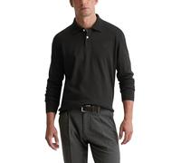 Langarm-Poloshirt MARC O'POLO "aus schwerem Bio-Baumwoll-Jersey", Herren, Gr. XL, schwarz, Obermaterial: 100% Baumwolle, unifarben, regular fit, normaler Saum, Shirts (25442604-XL) schwarz