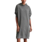 Jerseykleid MARC O'POLO "aus reiner Bio-Baumwolle", Damen, Gr. L, Normalgrößen, warm granite melange, Obermaterial: 100% Baumwolle, unifarben, relaxed fit knielang, Rundhals, Rippbündchen, Kleider Jer