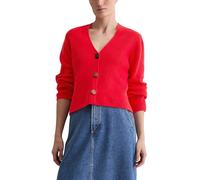 Cardigan MARC O'POLO "aus Heavy-Weight-Organic-Cotton", Damen, Gr. M, bright rot, Obermaterial: 100% Baumwolle, unifarben, relaxed fit, V-Ausschnitt, Strickjacken (39826806-M) bright rot