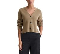 Cardigan MARC O'POLO "aus Heavy-Weight-Organic-Cotton", Damen, Gr. M, soft mocca, Obermaterial: 100% Baumwolle, unifarben, relaxed fit, V-Ausschnitt, Strickjacken (56944026-M) soft mocca