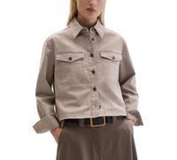 Kurzjacke MARC O'POLO "aus Brushed Cotton Twill", Damen, Gr. 46, beige (chalky braun), Obermaterial: 56% Baumwolle, 41% Lyocell, 3% Elasthan, unifarben, loose fit, Manschette, Jacken Kurzjacke (126668