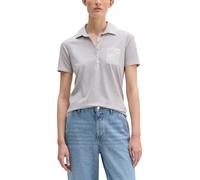 Poloshirt MARC O'POLO "mit Material-Mix-Details", Damen, Gr. S, airy blau, Obermaterial: 100% Baumwolle, unifarben, slim fit, normaler Saum, Shirts (37149366-S) airy blau