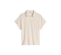 Poloshirt MARC O'POLO "aus Slub Jersey", Damen, Gr. XL, weiß cotton, Obermaterial: 100% Baumwolle, unifarben, regular fit, Shirts (12717027-XL) weiß cotton