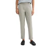 Chinohose MARC O'POLO "aus garngefärbtem Organic-Cotton-Viskose-Mix", Damen, Gr. 44, Normalgrößen, beige (light grau), Twill, Obermaterial: 47% Baumwolle, 46% Viskose, 7% Elasthan, gestreift, slim fit