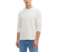 Langarmshirt MARC O'POLO "Heavy Jersey mit Rückenprint", Herren, Gr. XL, silky weiß, Obermaterial: 100% Baumwolle, unifarben, Basic, relaxed fit, Rundhals, Shirts Langarmshirt (21433668-XL) silky weiß