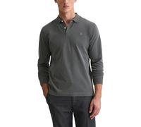 Langarm-Poloshirt MARC O'POLO "aus soft-touch Bio-Baumwoll-Jersey", Damen, Gr. L, light graphite, Obermaterial: 100% Baumwolle, unifarben, regular fit, Shirts (41673849-L) light graphite