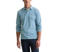 Langarm-Poloshirt MARC O'POLO, Herren, Gr. XL, blau dawn, Jersey, Obermaterial: 100% Baumwolle, Shirts, im Washed-Look (74742610-XL) blau dawn